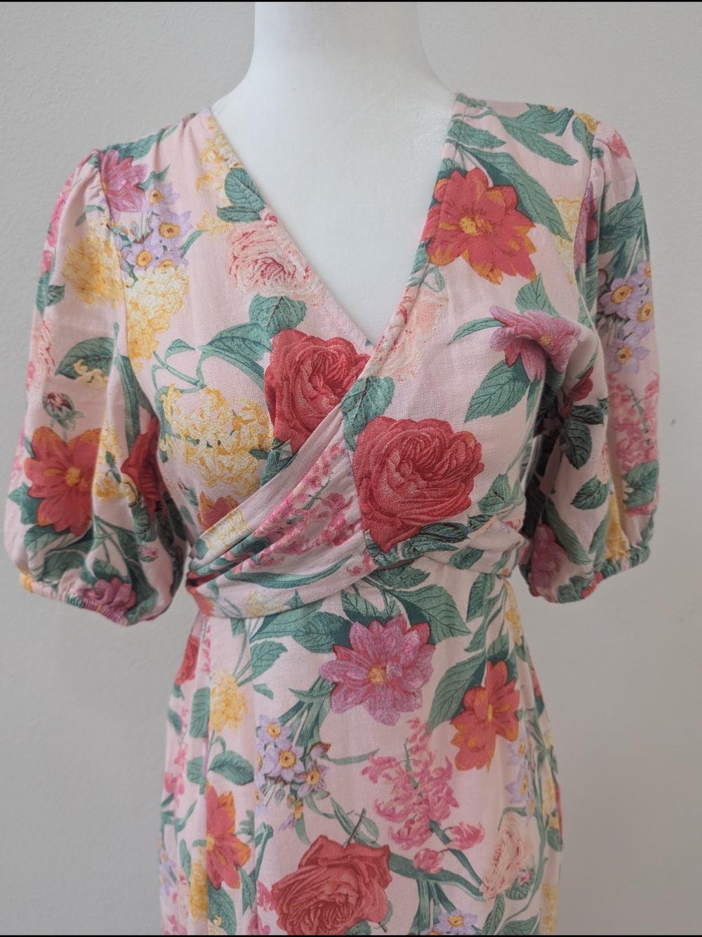 Old Navy Pink Floral Wrap Maxi Dress - Picture 4 of 4